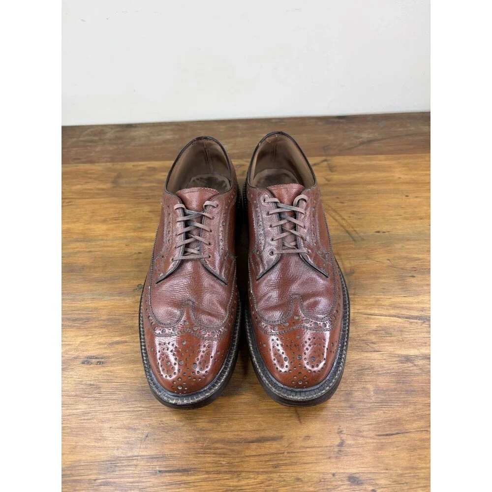 Vtg Nettleton Traditionals 0205 Longwing Blucher 9.5 B Brown Scotch Grain Derby